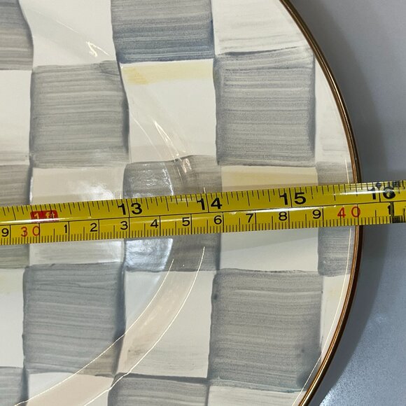 Sterling Check Enamel Oval Platter -NEW - Picture 10 of 15
